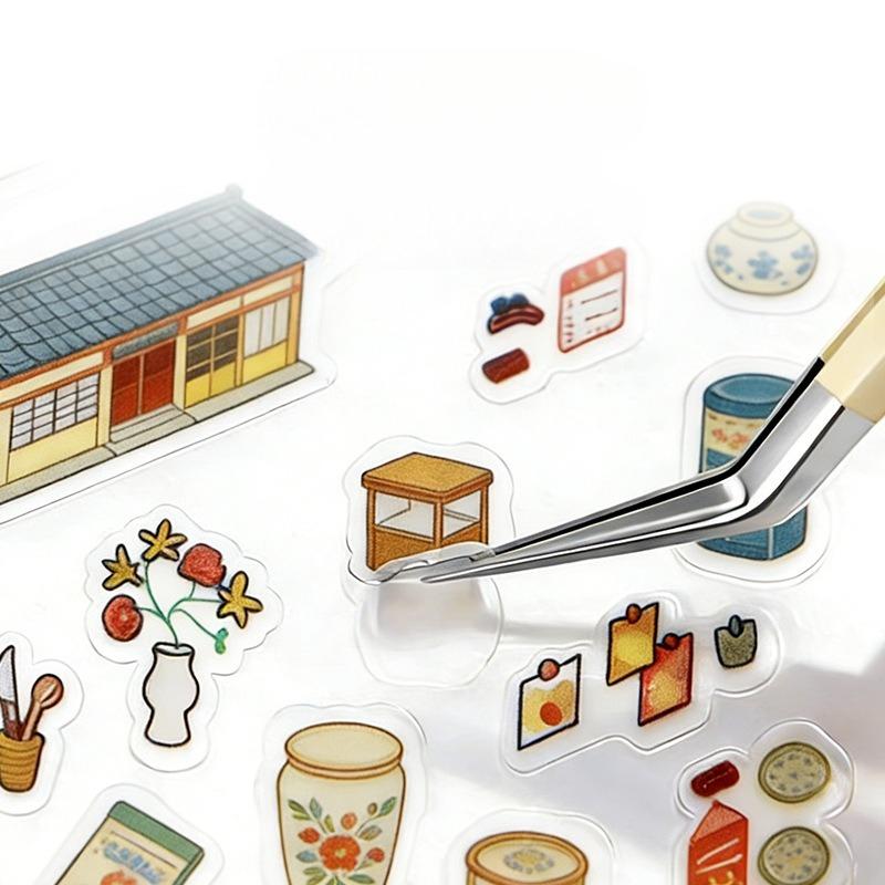 Cute Cartoon Stainless Steel Tweezers for Kid Girls Journaling Decal Tweezers DIY Craft Tweezers for Sticker Scrapbooking