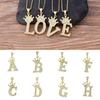 Elegante Alphabet Krone Initialen Buchstaben Anhänger Halskette mit Goldkette Schmuck