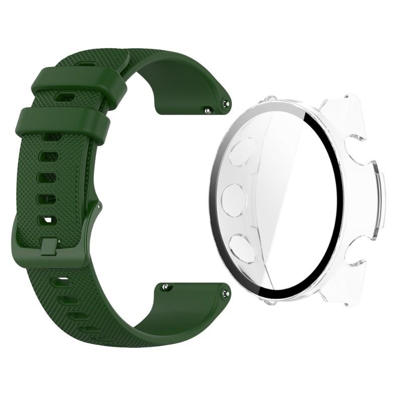 Watch Band with PC Case for Garmin Forerunner 970 Forerunner 570 42mm 47mm Silicone Strap Bracelet