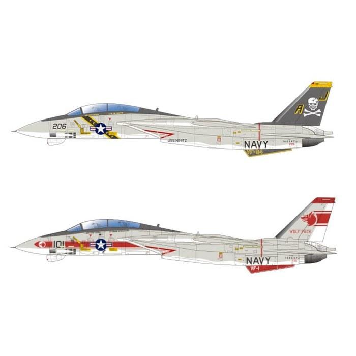 Platz 1/144 US Navy F-14A Tomcat VF-84 Jolly Rogers & VF-1 Wolfpack 2-Kit Model PF-66