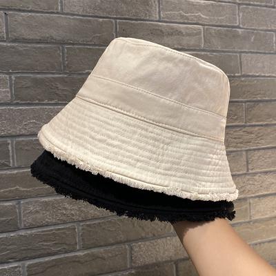 Rough Edge Bucket Hat Women's Summer Sunshade Sunscreen Sun Hat Face Cover Trendy Hat Women's Bucket Hat