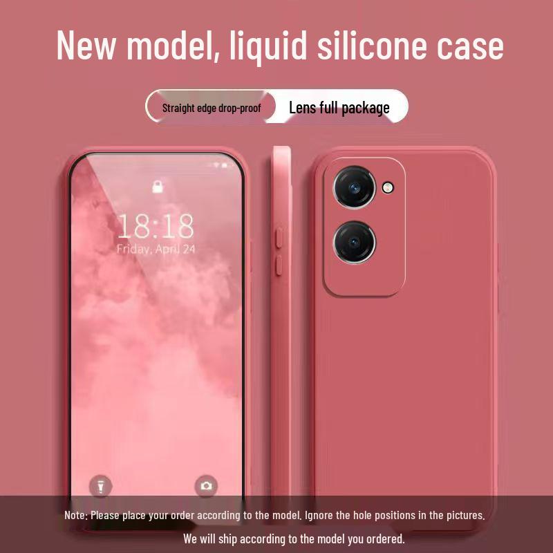 Compatible with vivo Y28e 5G: Solid Color Liquid Silicone Full Coverage Anti-Drop Soft Case