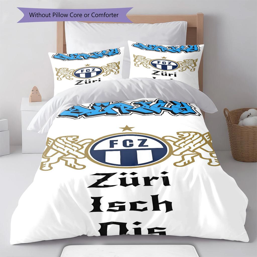 FC Luzern  Pattern Bedding Quilt Set Quilt Cover Pillowcase Home Decoration Birthday Gift (1 * duvet cover + 2 * pillowcase, without core)