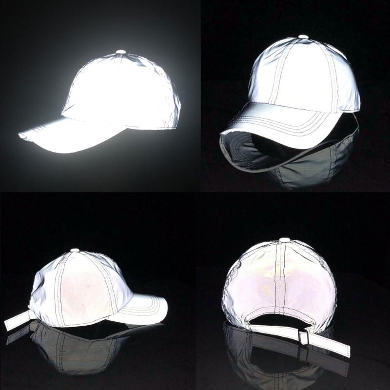 Reflective Silver Baseball Hat Outdoor Sports Hat Night Safety Cycling Hat for Outdoor Sports and Night Safety