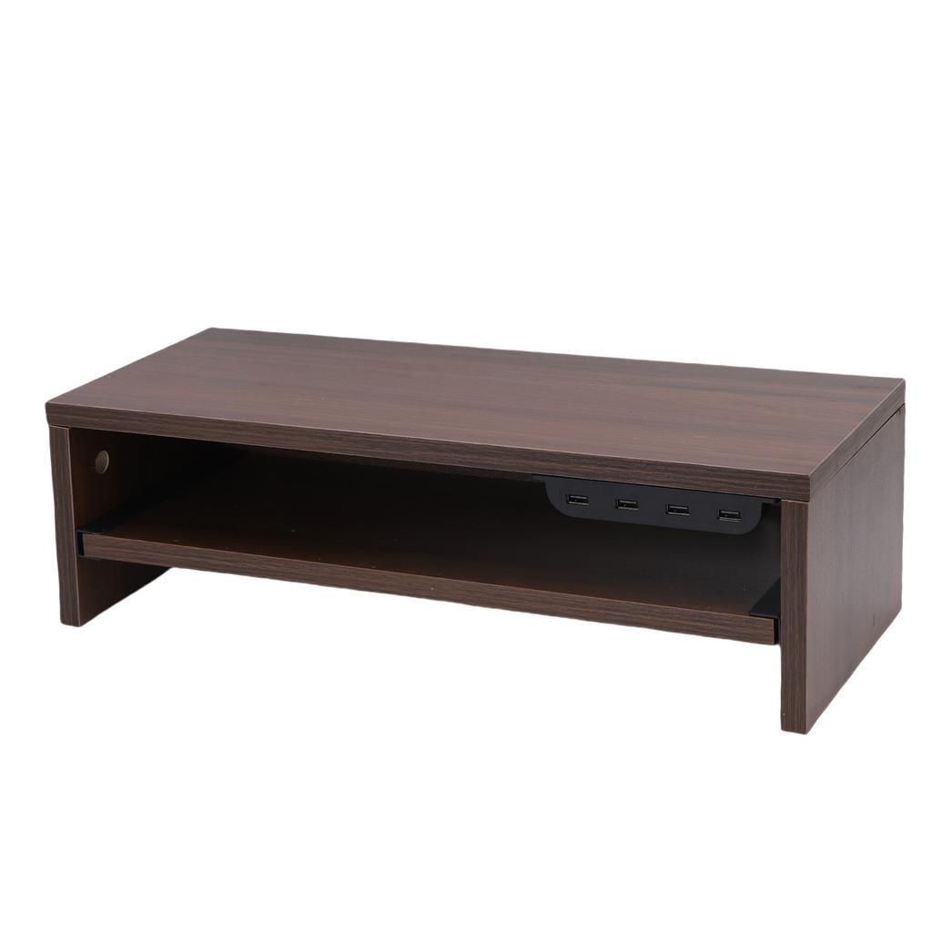 Desktop Display Riser with Drawer AC Outlets and USB Port Hub Mobile Phone Charging Laptop Screen Support Stand