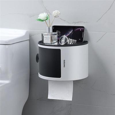 1 adet banyo rulo kağıt havlu tutucu kağıt mendil kutusu plastik tuvalet dağıtıcı ücretsiz delme duvara monte rulo kağıt saklama kutusu