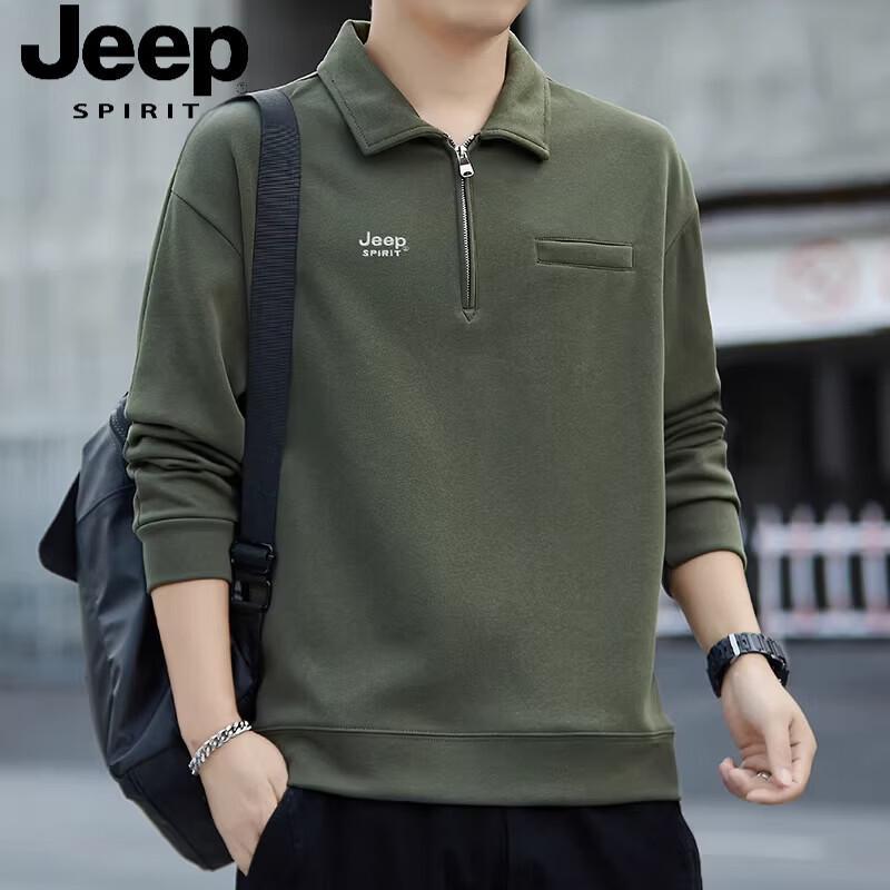 JEEP SPIRIT Men's Thin Casual Pullover Sweatshirt