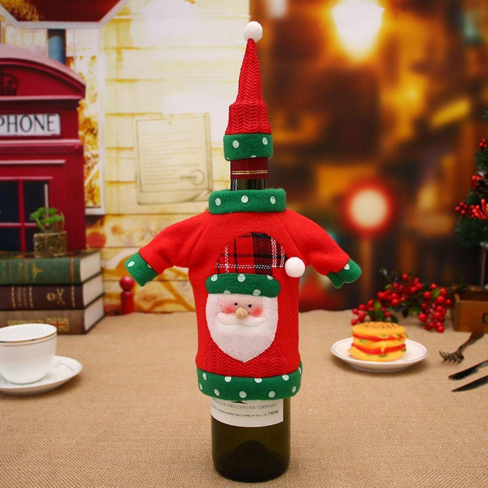 

2 Set Cute Champagne Wine Bag Cartoon Merry Christmas Decorations Home Xmas Decor