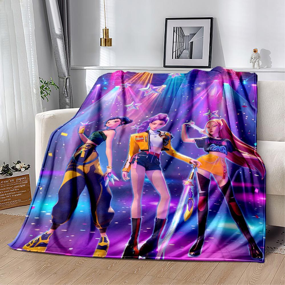 K-pop Demon Hunters Blanket Comfortable Suitable for Bedding Office Livingroom Four Seasons Universal Stylish Decor