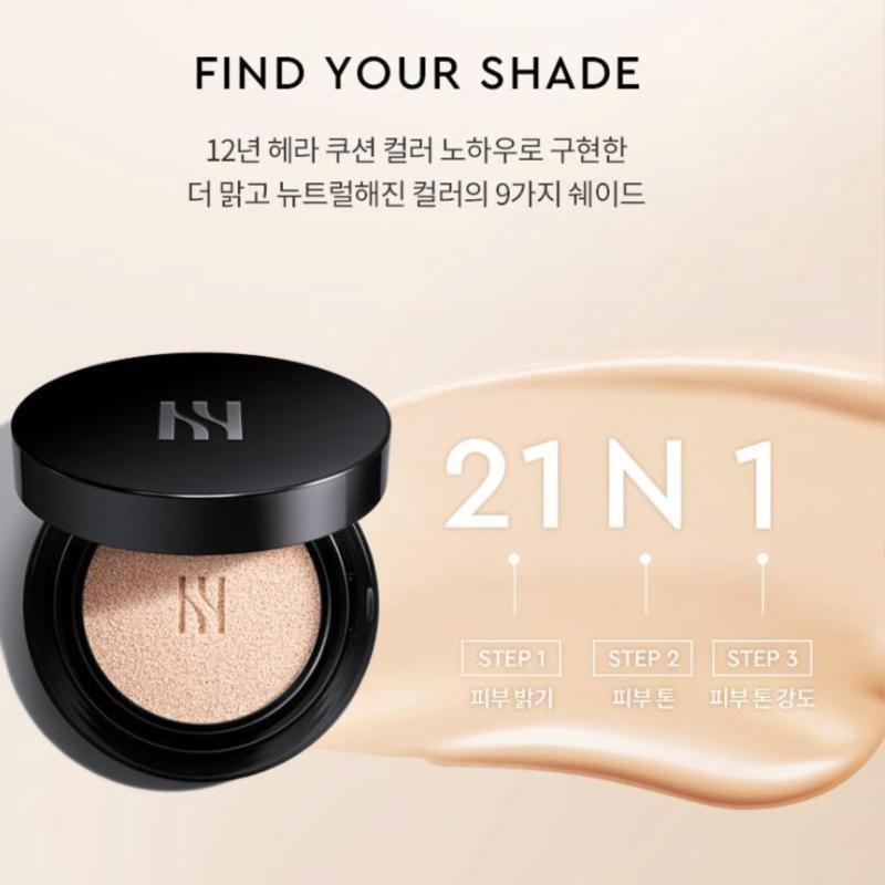 

Hera Black Cushion Foundation Duo 21N1 Vanilla SPF34/PA++15g+15g Refill Korean Luxe Brand Store