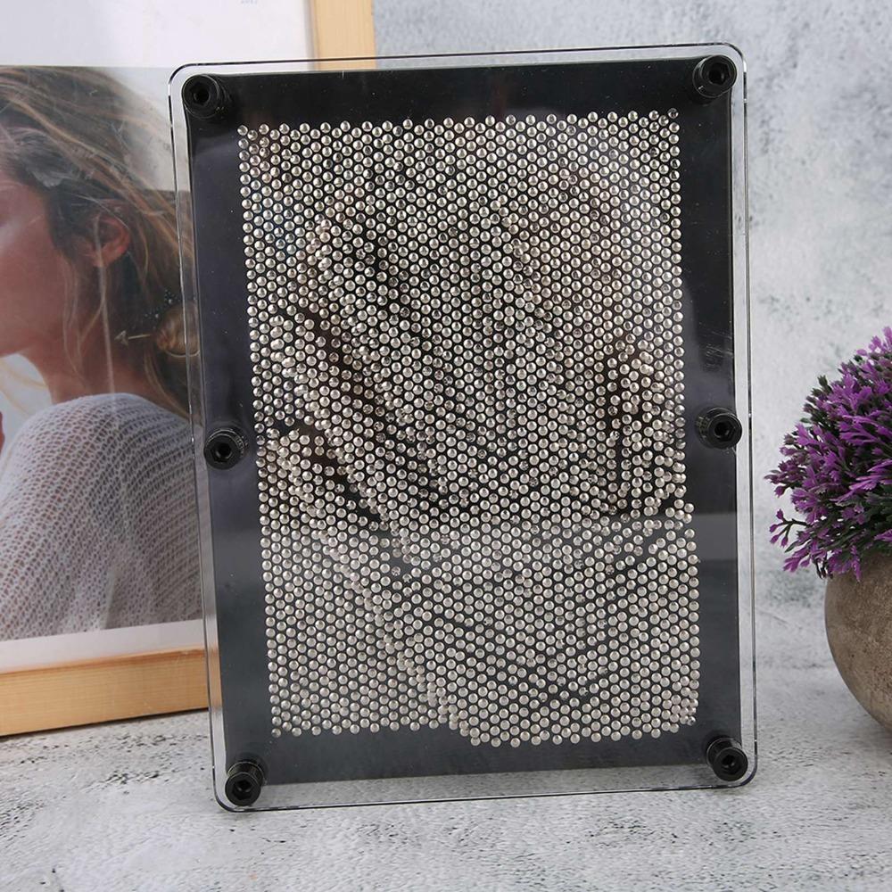 3D Pin Art Handprint Toy Silver Three Dimensional Toy Pin Art Toy Office Desk Decoration