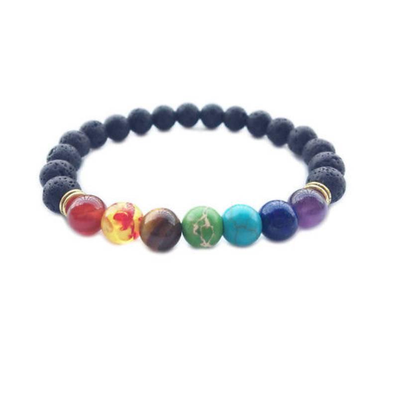 

Каменный браслет из матовых черных бусин, натуральная лава, женские декоративные украшения золотой