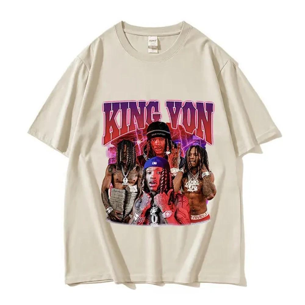 Rapper K-King Von Graphic T Shirt Men's Hip Hop Gothic Fashion Short Sleeve T-shirts Oversized T-shirt Streetwear 80312