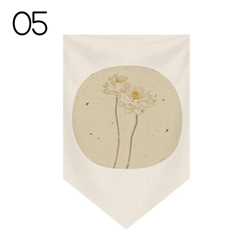 Japanese Tea Room Partition Door Head Curtain Signboard Chinese Style Hanging Short Curtain Restaurant Teahouse Decor Pennant