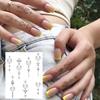 1 Sheet Sun Crescent Totem Chain Temporary Tattoos For Women Finger, Fake Tattoo Sticker Waterproof Long Lasting Realistic Tatoo