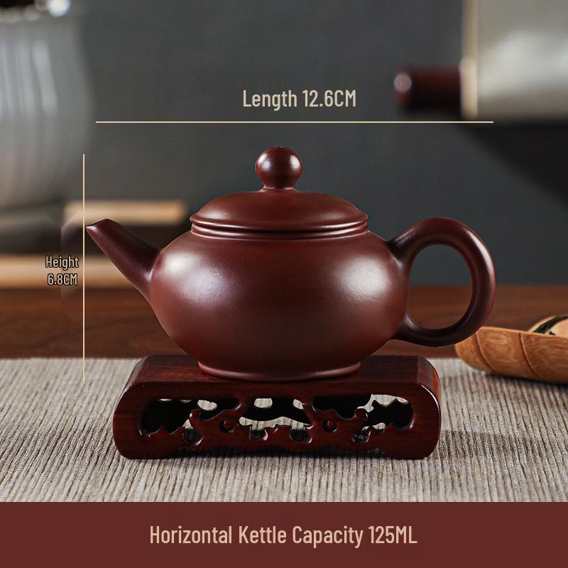 Chaozhou Red Clay Handcrafted Zisha Tea Pot - Small Capacity Brewing Ware