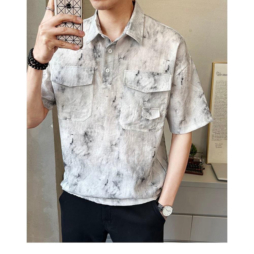 New Short Sleeved Men's Shirt Summer Fashion Trendy Brand Half Sleeved Thin Loose Casual Trendy Shirt