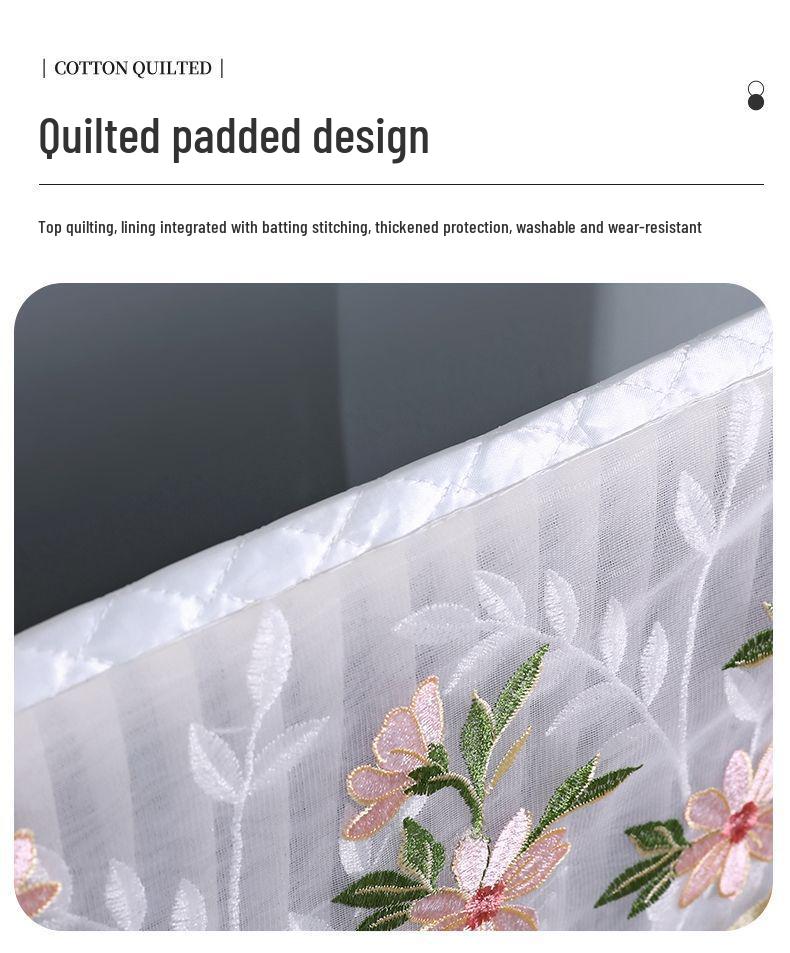 Chinese Style Lace LCD TV Dust Cover - 55-75 Inch, Wall Mount Compatible (Use Without Removal)