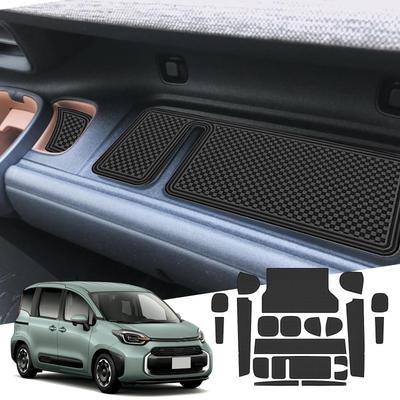 WEIPIN Toyota Sienta 10 Custom Rubber Interior and Door Pocket Mat for the 3rd Generation Easy Custom Accessories PU Black Mat, Non-Slip
