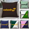 Swiss Airlines S-Swissair Cushion Cover Soft Plush Fabric Double-Sided Printed Sofa Cushion Cover for All Seasons Home DecorGift