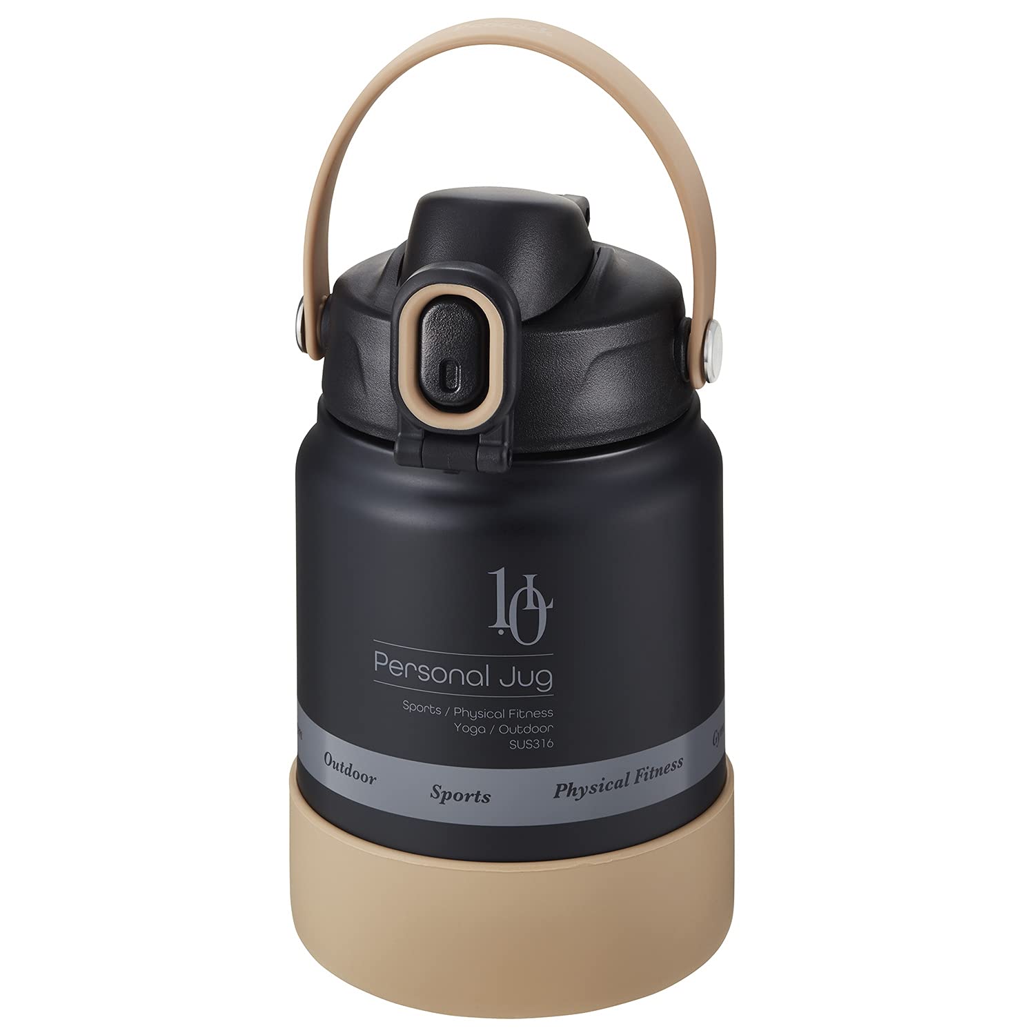 

Peacock Vacuum Bottle Industry Stainless Steel Sports Drink Jug, 1.0L, Matte Black, AJG-MA100, Personal Jug