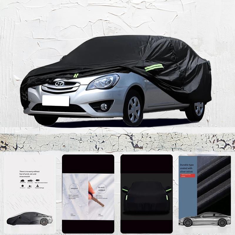 For hyundai accent Car cover Exterior Car Cover Outdoor Protection Full Car Covers Waterproof Sunshade Anti UV Snow Cover Black