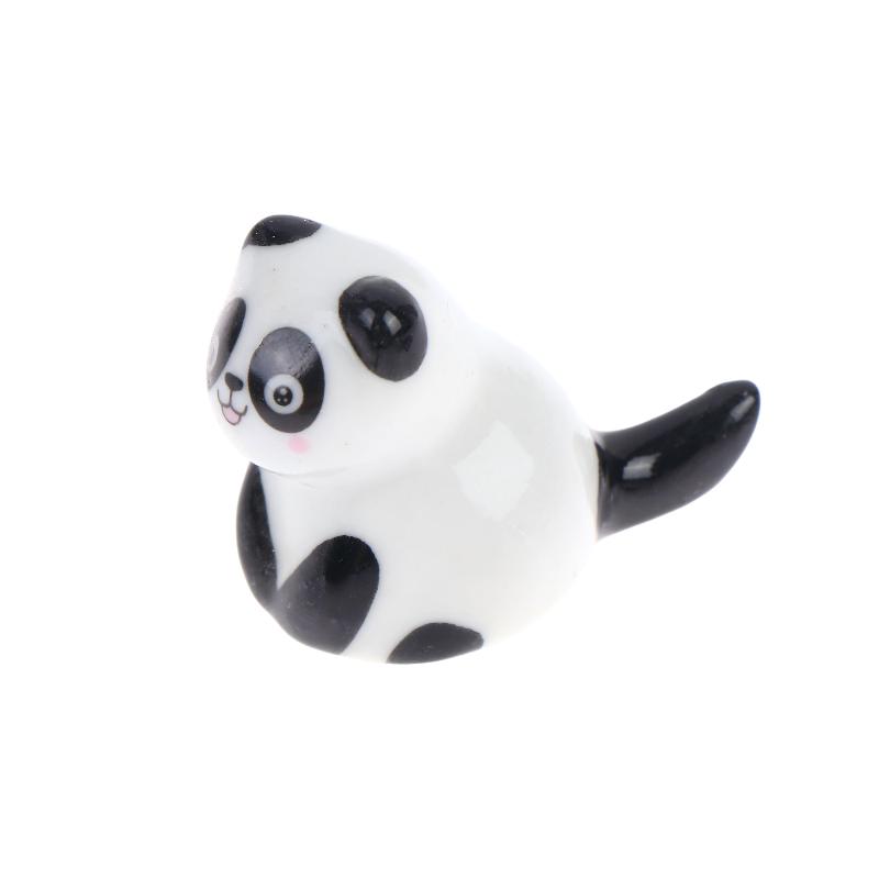 Mini Panda Ceramic Chopstick Rest Cute Cartoon Tableware Spoon Holder Pen Rack For Home Restaurant Kitchen Dining Table Decor