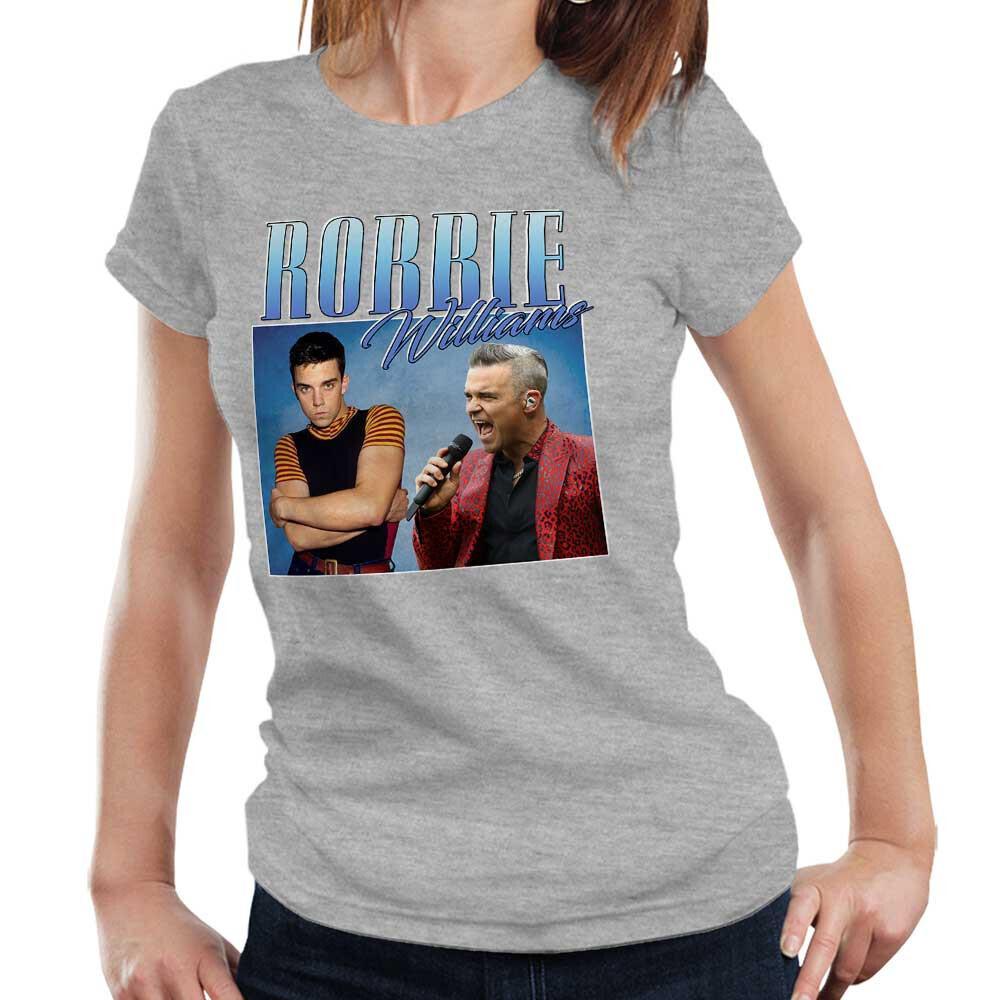 Robbie Williams T-shirt Waardering Semi-Fit Dames Throwback Hommage Vrijgezellenfeest Vrijgezellenfeest