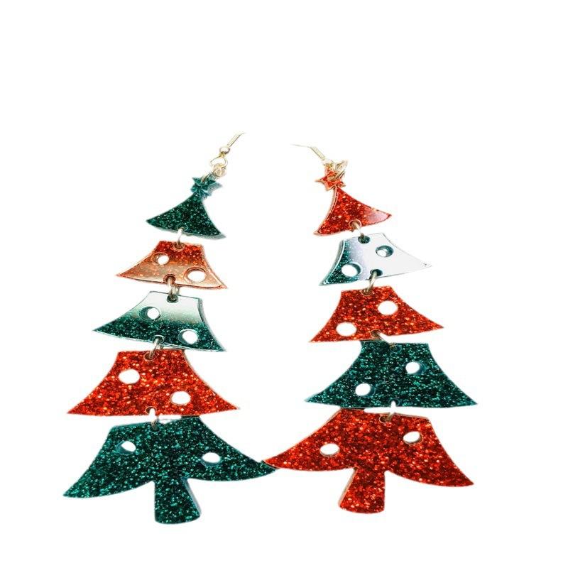 Christmas Santa Snowflake Earrings Cane Candy Bells Elk Earrings Christmas Hat Earrings