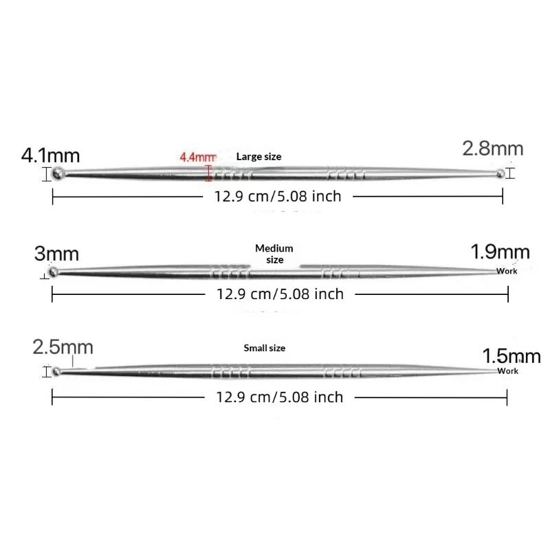 1/3Pc Acupuncture Double Head Face Ear Massage Tool Steel Acupressure Pen Ear & Body Acupoint Probe For Muscle Soothing