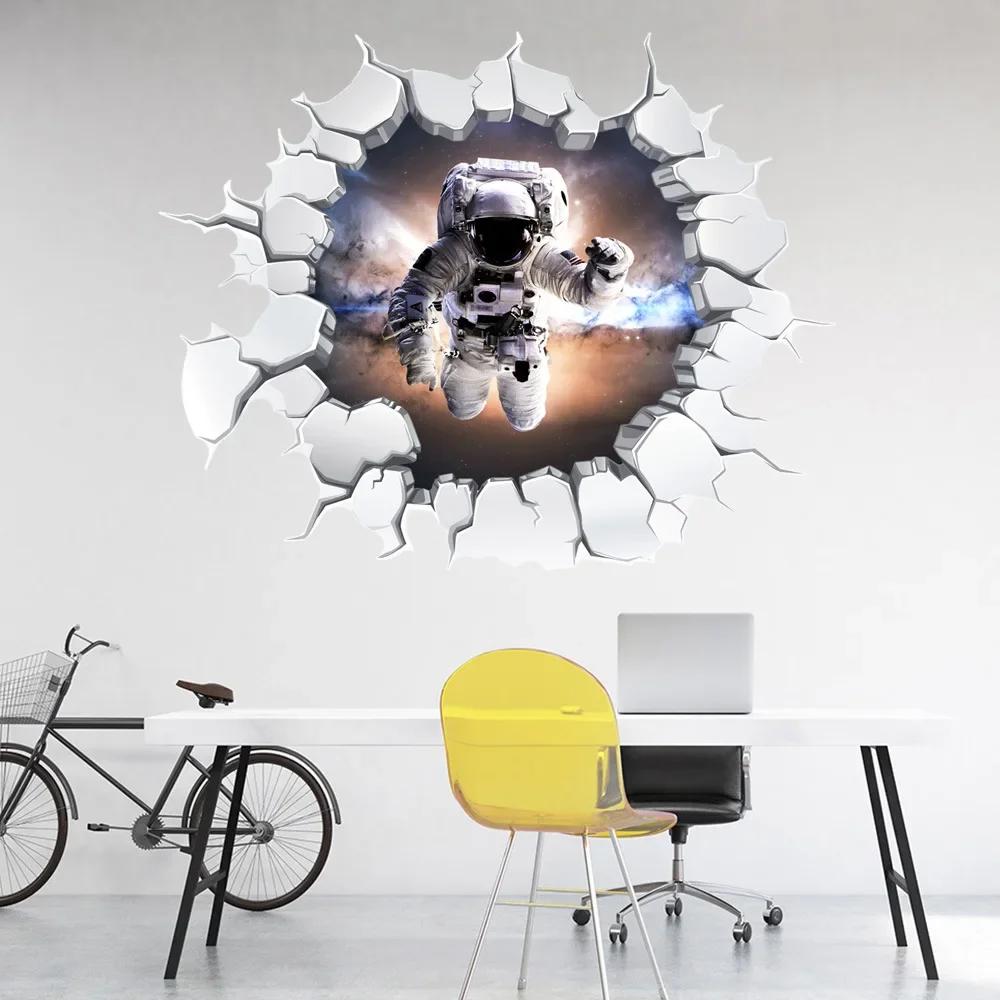 Space Galaxy Planet Wall Stickers for Kids Room Home Decor Living  Boy Bedroom Landscape Broken Universe Mural Decals Muraux