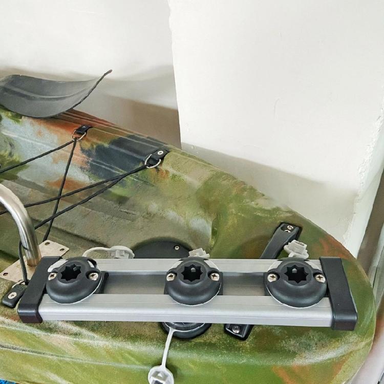 Aluminiumlegierung Schiebe-Schienenhalterung Kanus Kajak Montagebasis Angelrutenhalter Montagebasis Gepäckträger Einfach zu bedienen