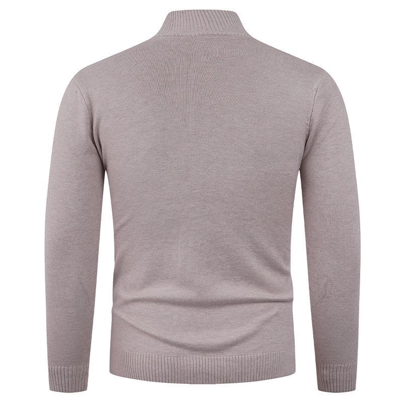 Men's Autumn/Winter Fashion Half-Zip Button Sweater - Casual Knit Pullover Base Layer