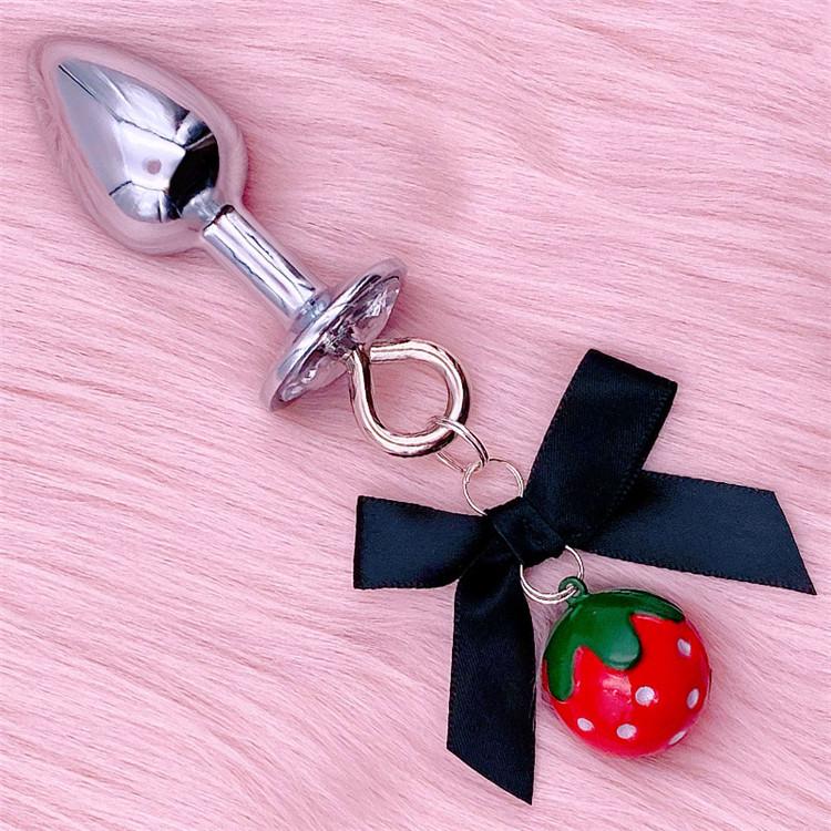 Small Strawberry Erotic Anal Plug Palace Bell Vestibule Sm Toys Anal Plug Chrysanthemum Tempering Expansion Adult Supplies Handcuffs Anal Plugs