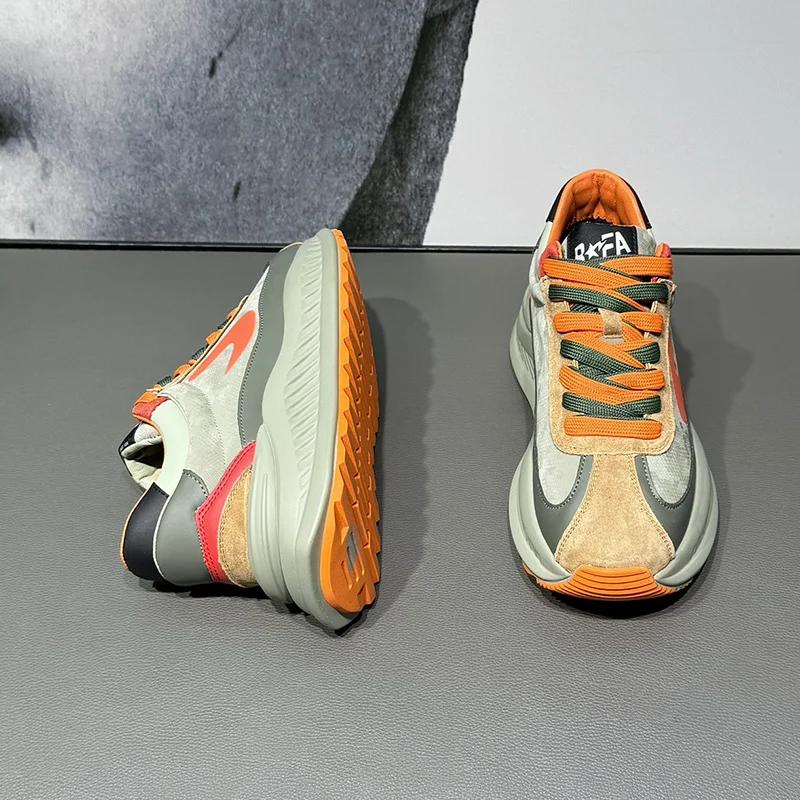 Spring Fashion Brand Mens Chunky Sneakers 2024 Design Luxury Trainers Men Platform Shoes Outdoor Streetwear Casual Sneakers Men