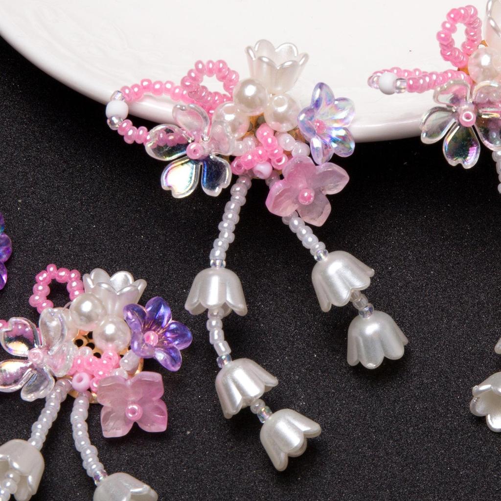 Fairy Flower Orchid Hair Clip & Earrings Set for Women