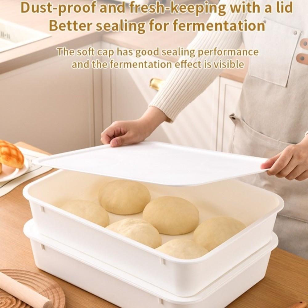 1/2 Pieces Air Tight Dough Proofing Box Sturdy Food Grade Proofing Container with Cover Food Storage Container Pastry Proofing