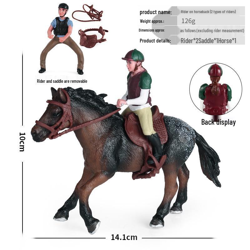 Farm Animal and Human Figures Playset with Fences: Rabbit, Sheep, Donkey, Cow - Parent-Child Simulation Toy