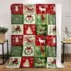 Festive Holiday-themed Squares with Reindeer, Sleighs, Wreaths, and Cardinals. for All Seasons Blanket Lunch Break Throw Gift