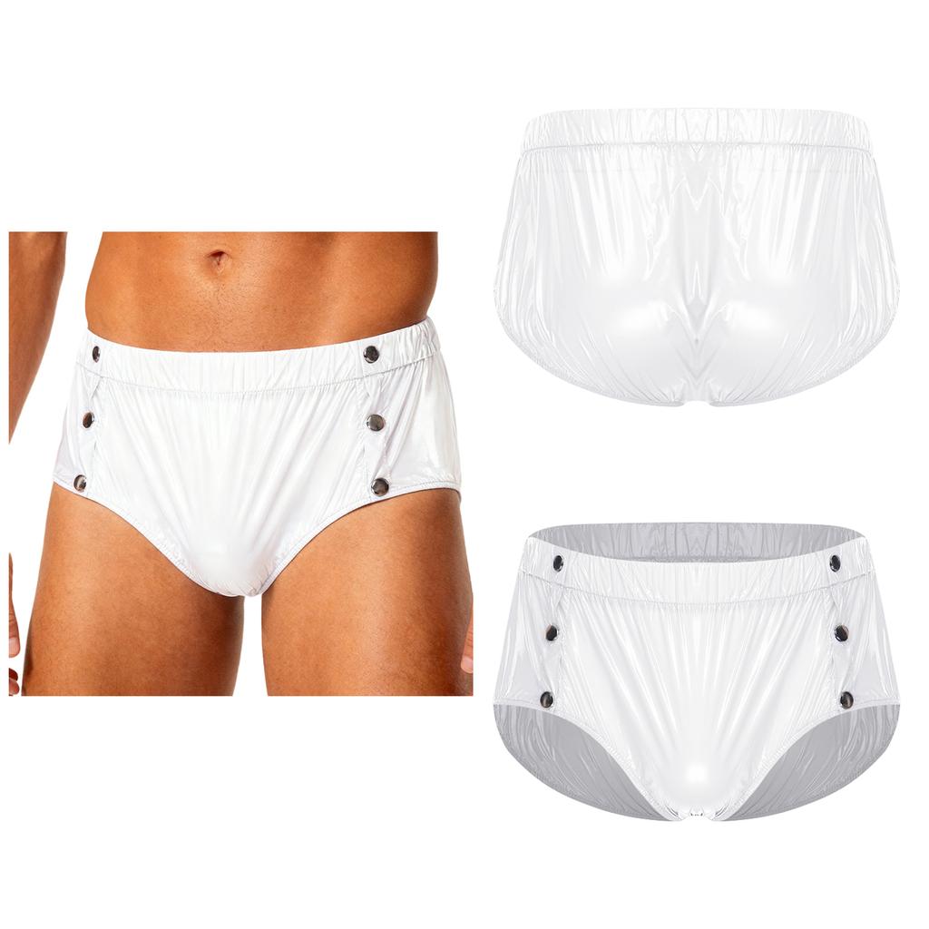 S-3XL Men‘s Waterproof Incontinence Underwear: Side Snap Button & Tear-Away Design, Washable Protective Cover for Elderly Care