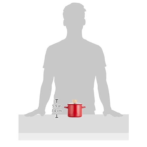 PEARL METAL Cook Pot, Enamel, Deep, 12cm, Red, Crasso, HB-5068