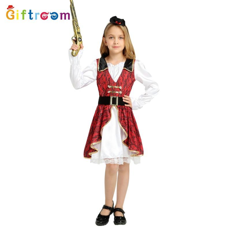 Fluch der Karibik Cosplay Kostüm Mädchen Edelrot Pirat Maskenball Bühnenauftritt Kostüm