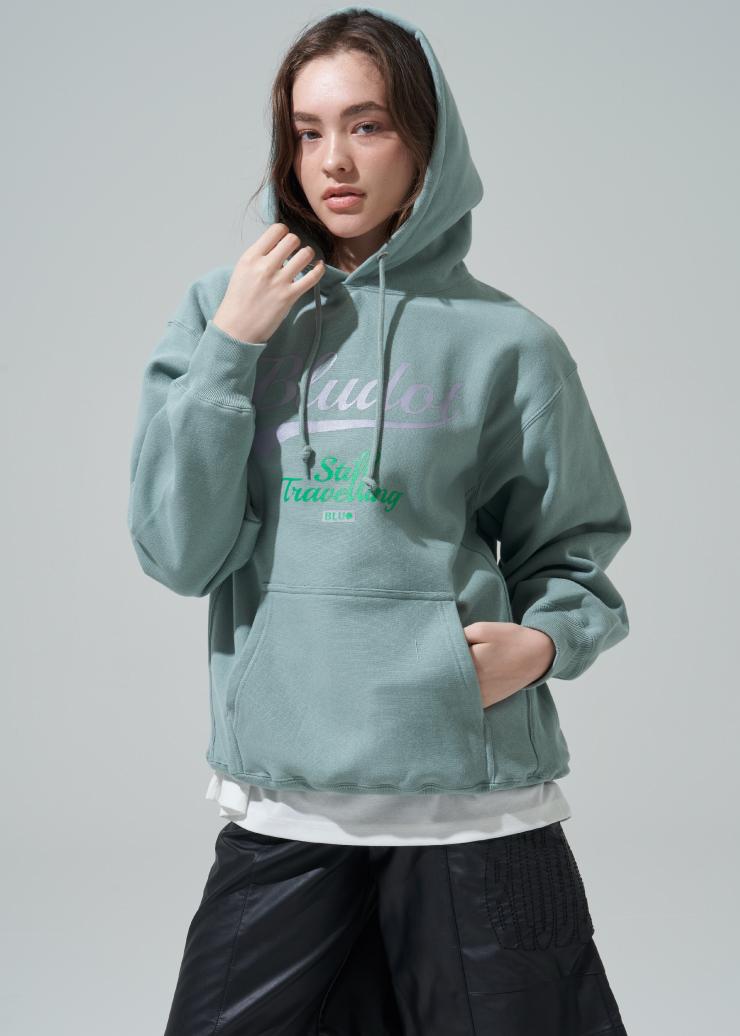 Blue Dot Graphic Print Hoodie_Gn 100