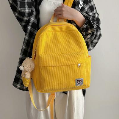Kleine Samt-Süßigkeitenfarbe Mittelschüler Schultasche Neue Mode Vielseitiger Rucksack für Damen und Herren