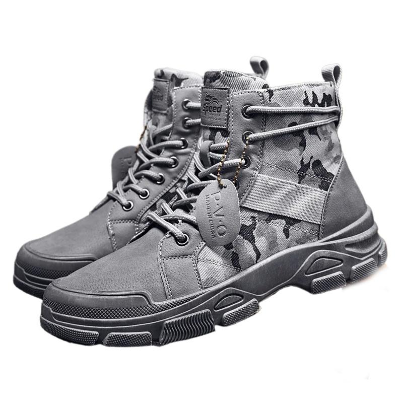 Spring Autumn Shoes Mens Fashion Deserts Boots Camouflage Street Style Cloth Ankle Boots Brand Male Footwear