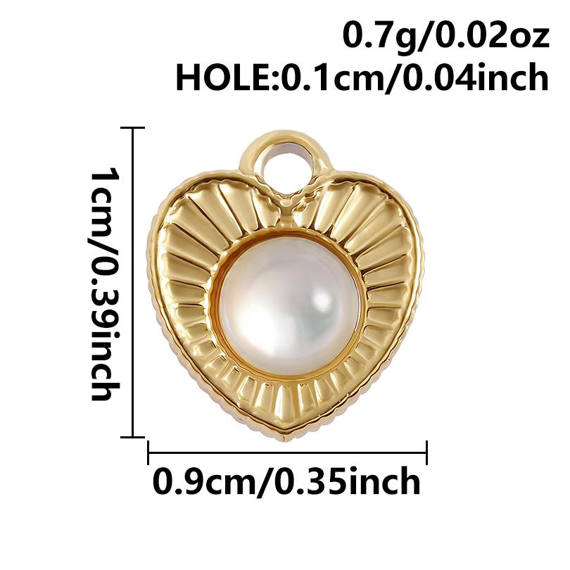 

2pcs Real Natural White Shell Gold Color Round Oval Heart Pendant DIY Stainless Steel Charm For Jewelry Making Necklace Material