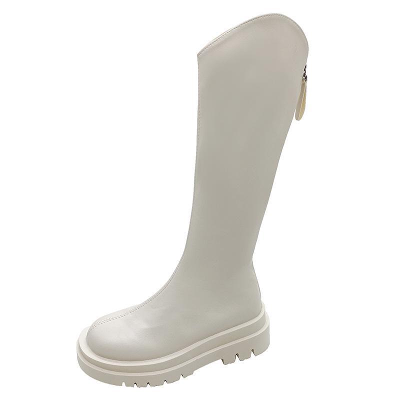 

2025 autumn and winter new middle heel zipper boots for children, European and American fashion but knee foreign trade women s boots 36