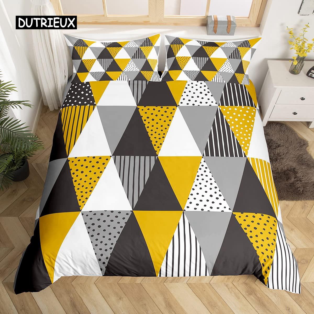 

Геометрия Комплект пододеяльника Кинг Синий Белый Черный Треугольный Полосатый Комплект постельного белья Полиэстер Винтажный Ручной Рисунок Жирная Полоса Пододеяльник EU single(135x200cm)