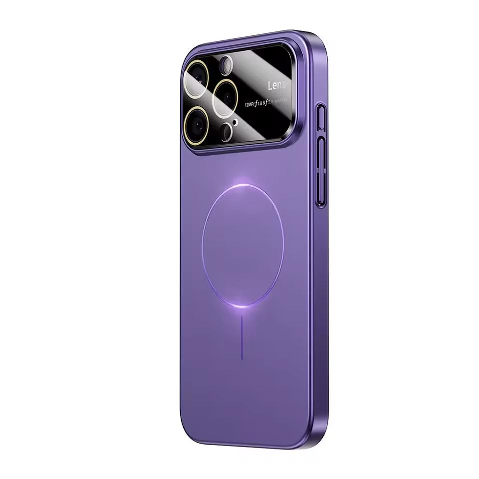 Luxury Camera Large Window For Magsafe Phone Case for iPhone 17 Air 16 14 15 13 12 11 17 Pro Max Magnetic Shockproof Hard Cover