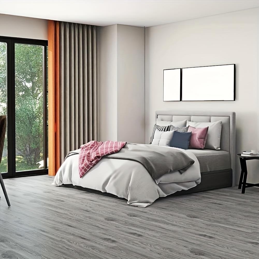 10Pcs 40x15cm PVC Floor Stickers Self-adhesive Stickers Waterproof Thickened Wood Grain Floor Stickers Stickers Living Room